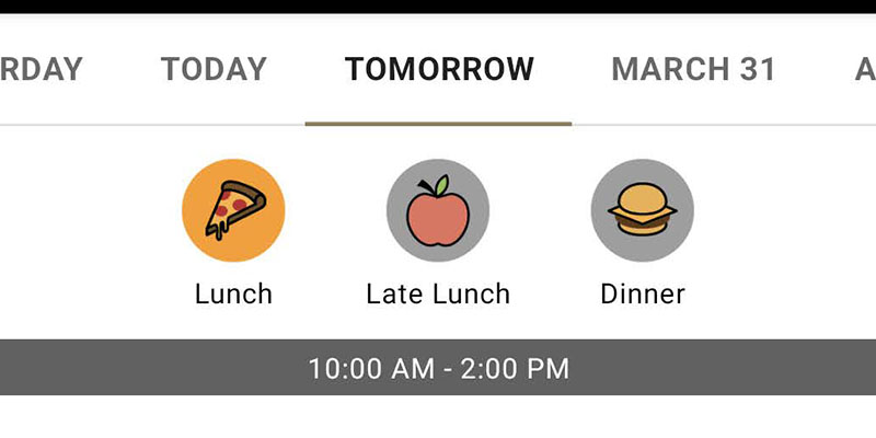 dining app screenshot