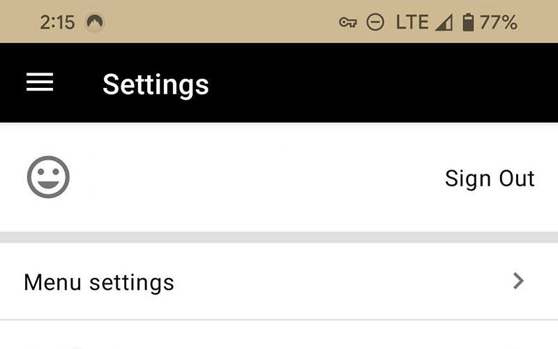 dining app screenshot