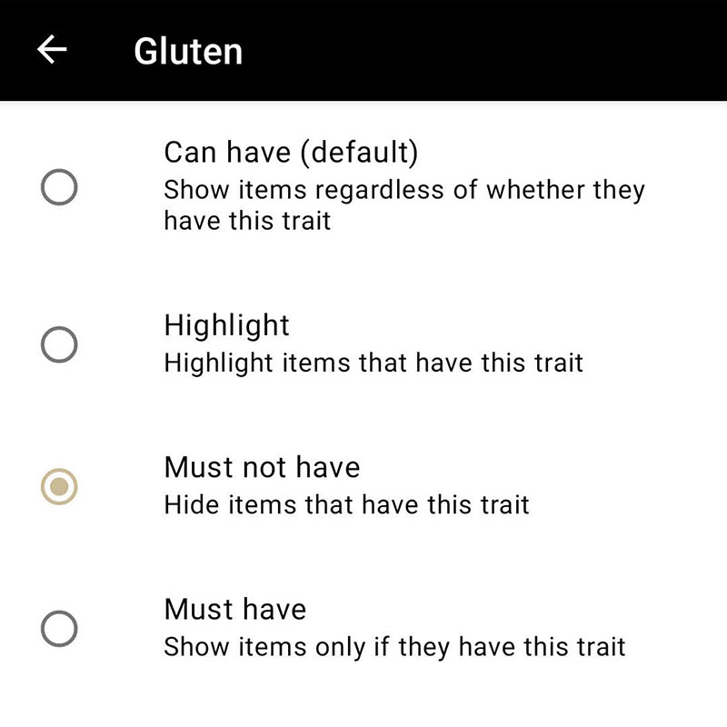 dining app screenshot