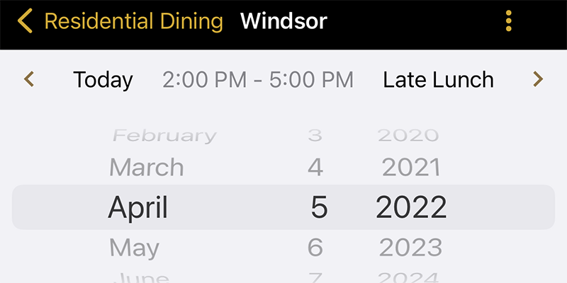 dining app screenshot
